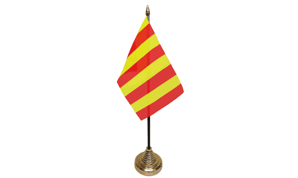 Red and Yellow Striped Table Flags